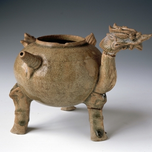 Celadon wine vessel he with design of a dragon head