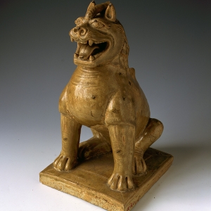 Brown colored tomb guardian beast in celadon