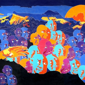 2016,244x366cm,木刻版画,2016年 2016,244x366cm,木刻版画,2016年