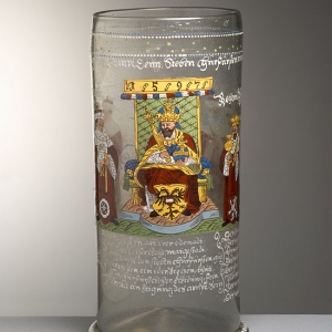 Beer Glass Painted with the Image of Holy Roman Emperor and the Elector  