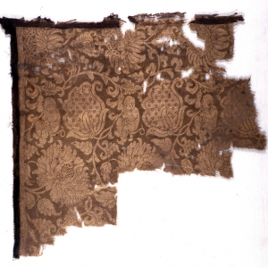 Coat fragment with design of lotus flowers 