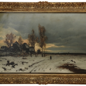 Snow Scene at Dusk